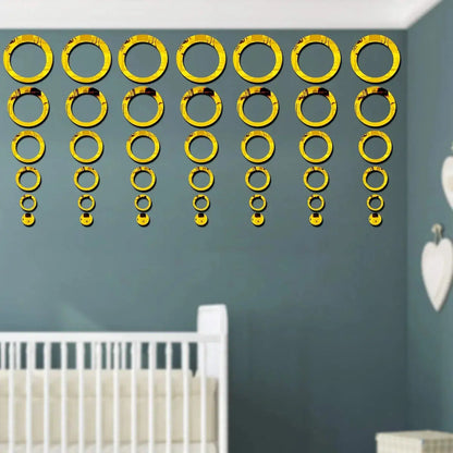 3D Ring 42 Silver Acrylic mirror for wall decor Ifrah Souq