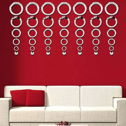 3D Ring 42 Silver Acrylic mirror for wall decor Ifrah Souq