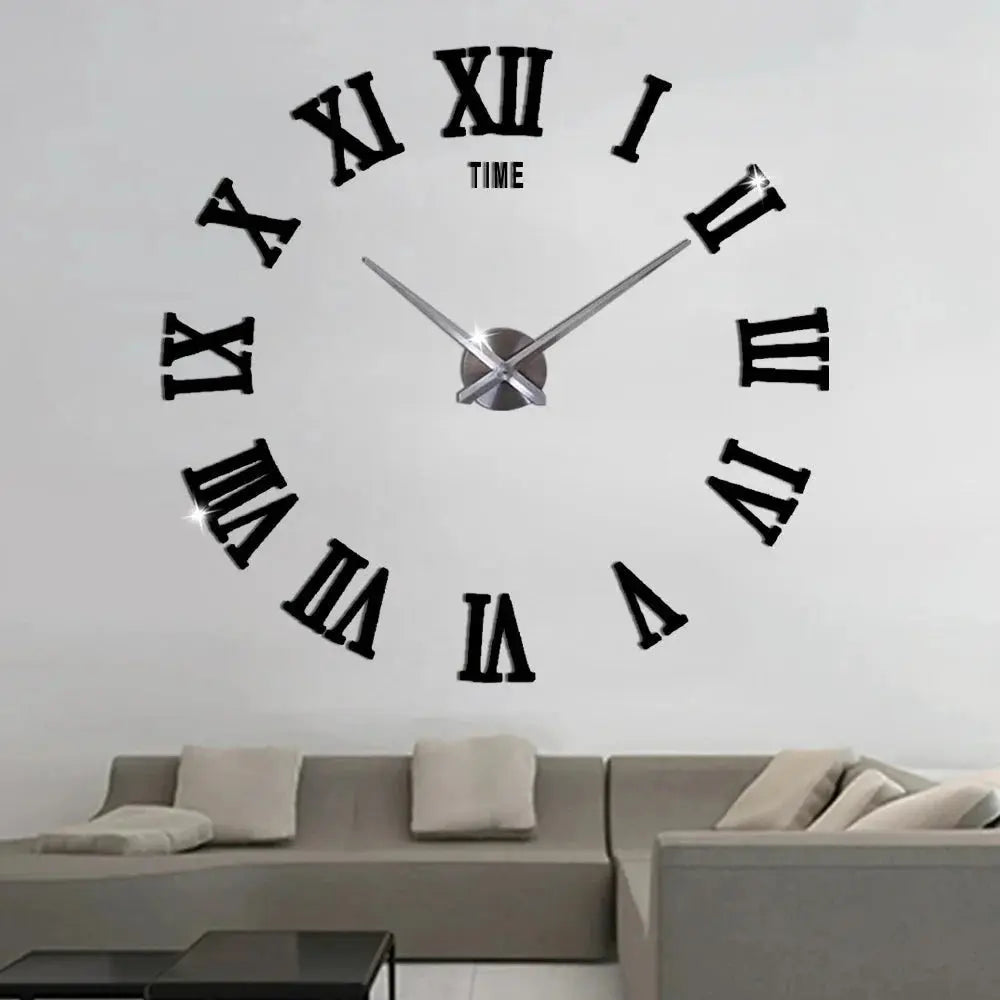 3D Roman Numeral Frameless Wall Clock Ifrah Souq