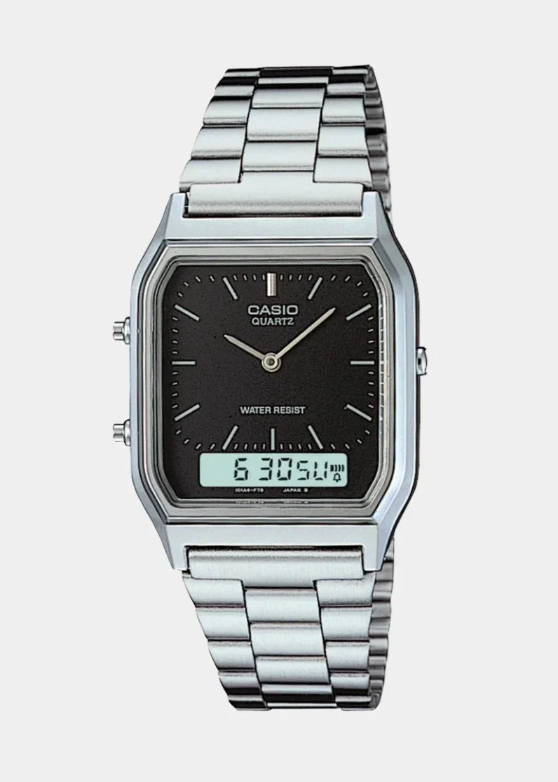 Retro Square Dial Watch – Dual Display Ifrah Souq