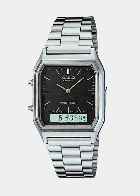 Retro Square Dial Watch – Dual Display Ifrah Souq