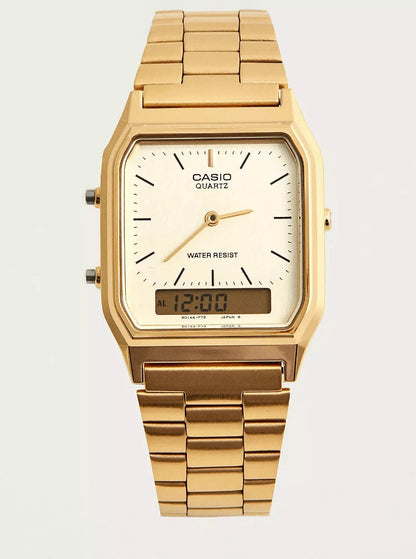 Retro Square Dial Watch – Dual Display Ifrah Souq